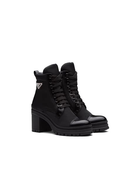 prada brushed leather laced booties|prada block heel boots.